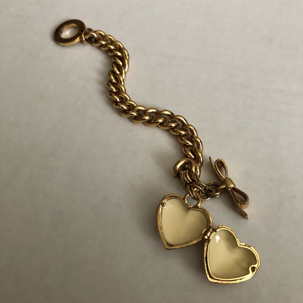 Y2K Juicy Couture Gold Heart Locket Bracelet - Picture 6 of 17